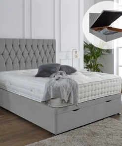 Albans Ottoman End Lift Storage Divan Bed - Optional Headboard