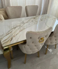 Kata Gold Louis With Victoria Cream Gold Ring Knocker Chairs